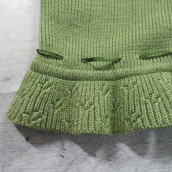 SAINT TROPEZ Green Knit Silk Blend Midi Dress & Ruffle Cardigan Set Size Large - Picture 13 of 14